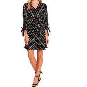 CeCe Floral-Print Dress Rich Black 14